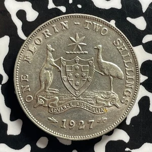 1927 Australia 1 Florin Lot#JM0033 Silver! Nice! KM#27 - Picture 1 of 2