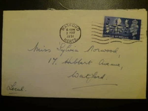 FESTIVAL OF BRITIAN 1951 STAMP ON ENEVLOPE - Picture 1 of 1