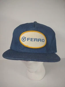 Vintage Ferro Corporation - Baseball Cap - Trucker Hat - Adjustable Denim C9A - Picture 1 of 8