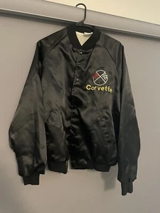 Vintage Black Button Up Jacket Corvette Size XL - Picture 1 of 4