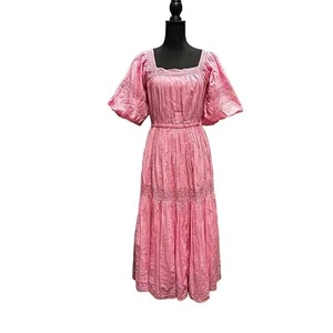 NWT Mille Resort and Travel Pink Cotton Maxi Dress Sz S - Picture 1 of 12