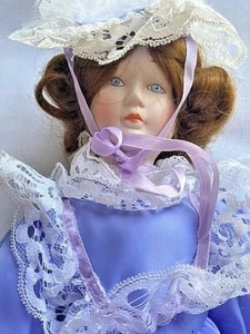 Heritage Doll Lifelike Porcelain In Original Box Musical #73973 Lavender - Picture 1 of 6