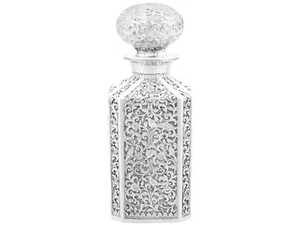 Indian Silver Cologne Bottle Antique Circa 1890 - Picture 1 of 12