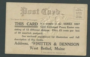 Ca 1908 Post Card Advertising Florals W/Gold Borders For 25c Per Box Of 50 - Picture 1 of 1