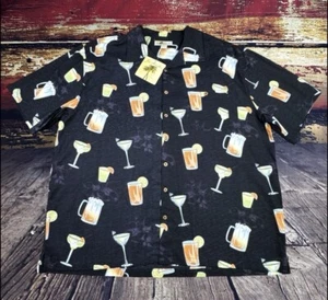 Joe Marlin Mens Hawaiian Shirt 4XL Martini Beer Bartender Vacation Big Tall - Picture 1 of 12