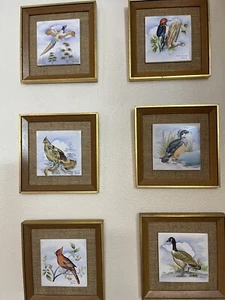 Assortment of 6 painted birds on tile - Picture 1 of 7