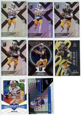 2018 PANINI ELITE SCORE LUMINANCE UNPARALLELED JOSH ALLEN 8 CARD ROOKIE LOT - Image 1 of 2