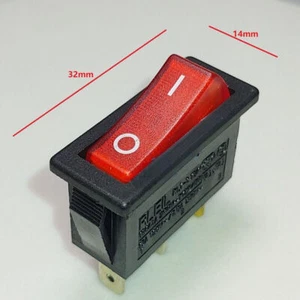 RLEIL RL1-3 1E4 Power On Off Rocker Switch 3 Pin 16A 250VAC T125/55 Red Lamp - Picture 1 of 4