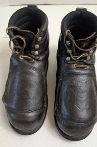 Vintage Leder Stiefel Mets Metatarsil Platte Herren 10 3E Braun Arbeit EH Stahlkappe USA - Bild 1 von 11