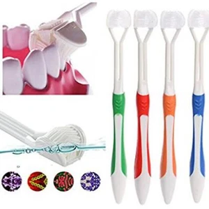 Oral Cleaner Family Toothbrush 3 Heads Brush 3 Heads Dental Care Tooth Health LC - Picture 1 of 16