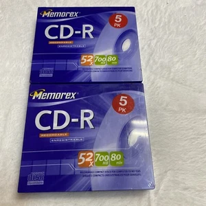 2 Stück Memorex CD-R beschreibbar 52 x 700 MB 80 min 5 CDs pro Packung insgesamt 10 - Bild 1 von 5