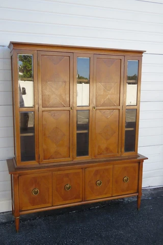 Mid Century Modern Two Part China Cabinet Cupboard Sideboard Credenza 4916 Cover