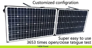 12V 140W Folding solar panel. Suit Lead Acid & Lithium Bat. Customized config. - Picture 1 of 9