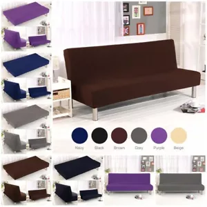 Futon Stretch Cover Armless Folding Sofa Bed Cover Furniture Protector Slipcover - Picture 1 of 41
