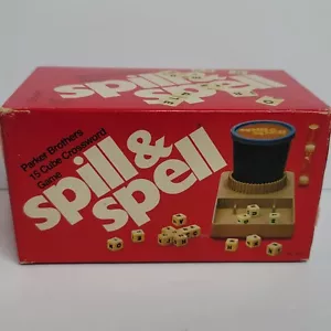 Vintage 1972 Spill & Spell Parker Brothers 15 Cube Crossword Game Boggle Puzzle - Picture 1 of 10