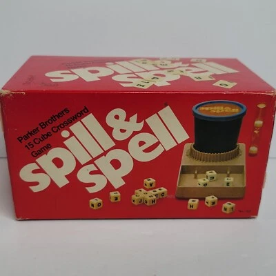 Vintage 1972 Spill & Spell Parker Brothers 15 Cube Crossword Game Boggle Puzzle - Image 1 of 4