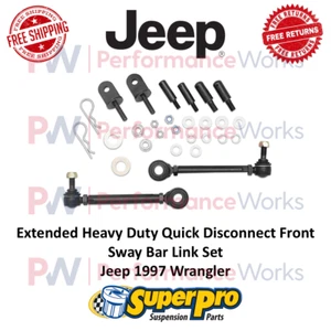 Superpro Extended HD Quick Disconnect Front Sway Bar Link Set For Jeep Wrangler - Picture 1 of 7