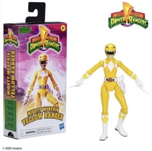 Figura de acción amarilla Mighty Morphin Power Rangers 30 aniversario estilo VHS caja - Imagen 1 de 1