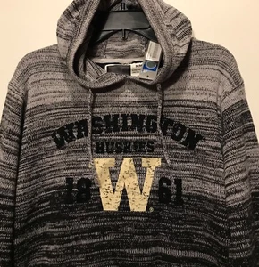 Nuevo Suéter Bruzer Gris Negro Con Capucha Ligero Washington Huskies Para Hombre Talla Mediana - Imagen 1 de 5