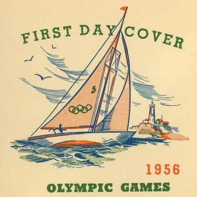 Australia #289 Melbourne XVI Juegos Olímpicos 1956 FDC Primer Día Cubierta 71/2p franqueo Foto 1 de 2