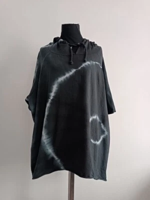 Tunic Hoodie with Tie-Dye Print Italy Cotton Gothic Oversized Style one size - Image 1 of 4