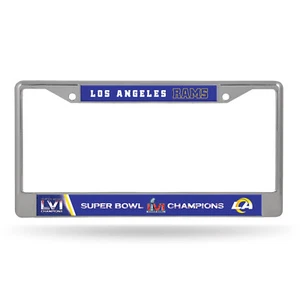 Los Angeles Rams Super Bowl LVI Champions Chrome License Plate Frame 6"x12" - Picture 1 of 2