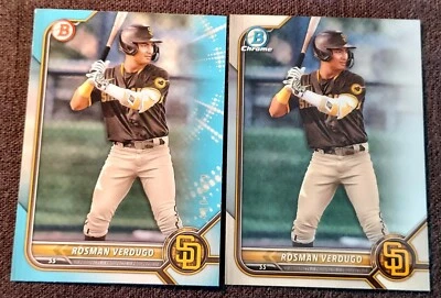2022 Bowman Draft Light Blue /499 Rosman Verdugo Chrome #BDC-161 Padres  - Image 1 of 2