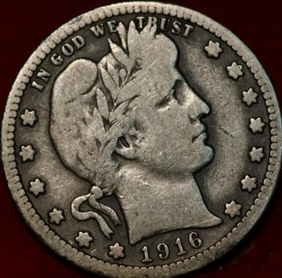 1916 Philadelphia Mint Silver Barber Quarter - Image 1 of 2