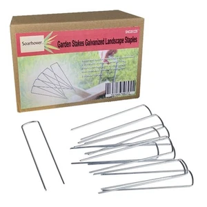 6 Inch 120pcs Garden Stakes Galvanized Landscape Staples,U-Type Turf Staples ... - Picture 1 of 7