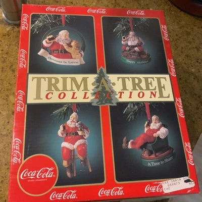 Coca Cola Ornaments Trim a Tree Collection 1990 Santa circa 1936 in Original box - Image 1 of 4