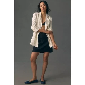 Anthropologie Bishop + Young Riviera Pinstripe Cinched Sleeve Blazer Size Large - Picture 1 of 12
