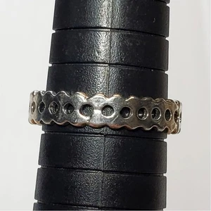 Silver Tone Abstract Ring Sz 8.5 Minimalist Basic Unsigned - Picture 1 of 5