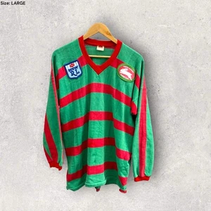 SOUTH SYDNEY RABBITOHS 1980s VINTAGE LONG SLEEVE JERSEY Size Large Goodfellows - Picture 1 of 4