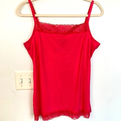 Moda Bug Mujer M Lo último Rosa Encaje Ribete Elastizado Cami Y2K Coqueta Romántico Hada Foto 1 de 4