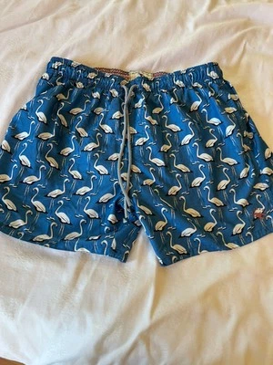 Ted Baker London Rasbor  Geo Flamingo Swim Trunks Bright Blue Sz 5 (L) - Image 1 of 4