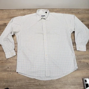 Burberry London Shirt Mens Large Blue White Plaid Button Up Made USA Classic - Picture 1 of 8