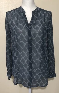 Blusa para mujer Banana Republic talla XS con botones frontales manga larga transparente gris - Imagen 1 de 5