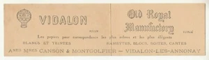 *** VIDALON - Old Royal Manufactory _ Papiers élégants *** Buvard ancien 28 x 7 - Picture 1 of 2