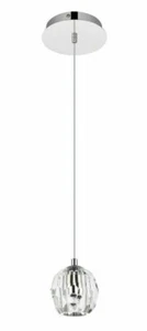 Crystal Pendant 1 Light Fixture Modern Kitchen Island Living Room or Dining Room - Picture 1 of 8