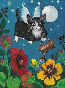 IMPRESIÓN EN MINIATURA CASA DE MUÑECAS 1,5x2 de pintura ryta escala 1:12 gato Arte Popular Jardín - Imagen 1 de 1