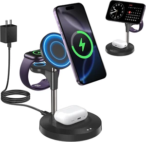 3 in 1 Wireless Charging Station for Multiple Devices Apple, 15W Fast Magnetic M - Picture 1 of 12