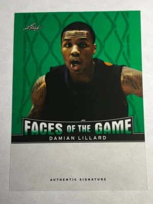 2012 Leaf Metal Green LAMINATE PROOF MISSING AUTO & #/10 FACES Damian Lillard - Image 1 of 2