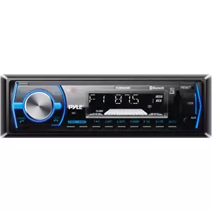 Pyle PLMRB29B Single DIN AM/FM Marine Radio USB Player Bluetooth AUX Receiver - Picture 1 of 8