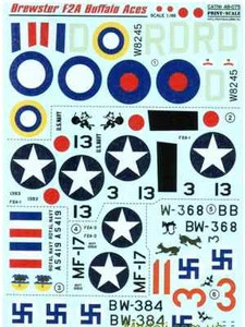 Print Scale 48-075 - 1 /48 Decal for Brewster F2a Buffalo - Picture 1 of 12