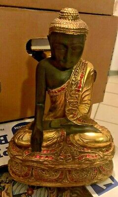 Buddha Figur, Statue, 27 Cm, Holz (830) • 40€