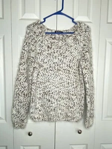 Buffalo David Bitton Sweater Women’s Fuzzy Round Neck Pullover Cozy Cream Sz L - Picture 1 of 5