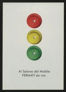 cartolina pubblicitaria PROMOCARD n.4325 REGIA-AL SALONE DEL MOBILE FERMATI DA N - Picture 1 of 1