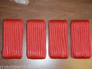 LÍNEA DE MUELLE DE DOBLE TRENZA 1/2" X 20 FT 50-39751 ROJO 4 PAQUETES 15" CUERDA DE BARCO EMPALME DE OJO - Imagen 1 de 1