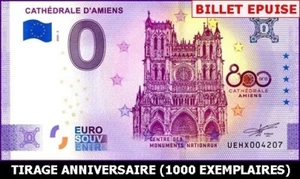 UEHX / CATHEDRALE D'AMIENS / BILLET 0 € / NULL EURO-SCHEIN 2020-2* - Picture 1 of 1