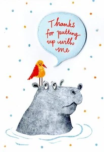 Thanks For Putting Up With Me Greeting Card Hello You Range Blank Inside - Picture 1 of 1